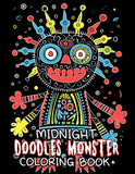 Midnight Doodles Monster 30 Pages Printable Coloring Book