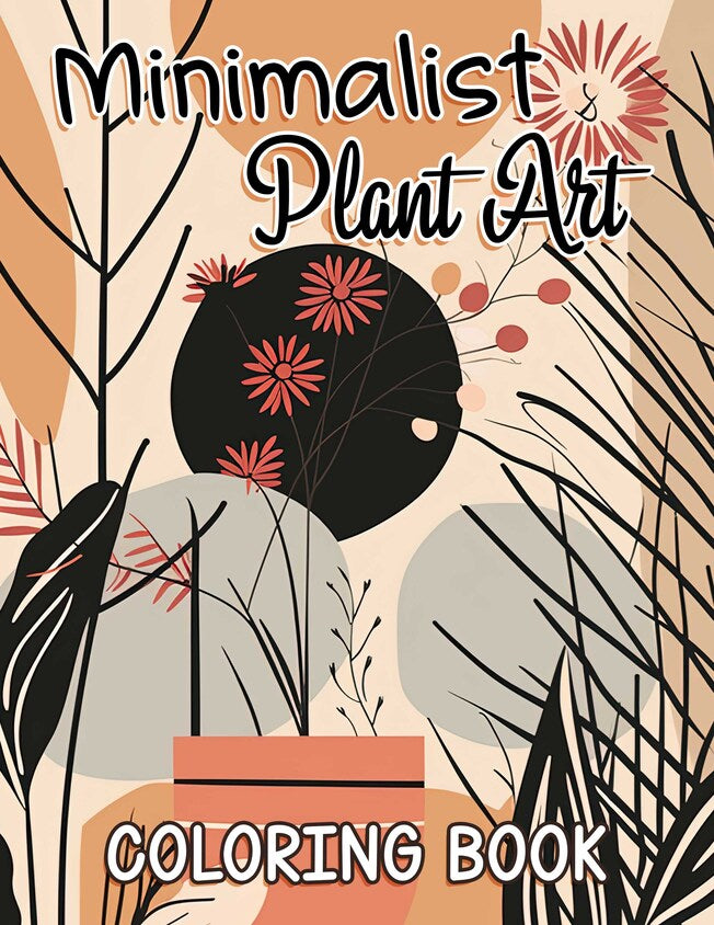 Minimalist Plant Art 30 Pages Printable Coloring Book