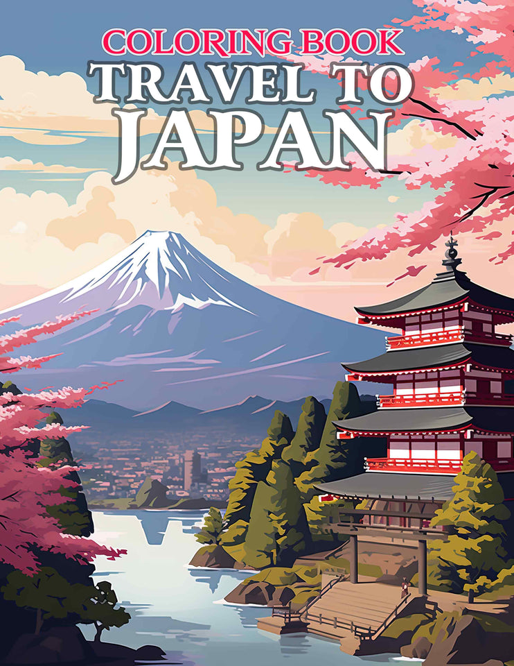 Travel to Japan 30 Pages Printable Coloring Book