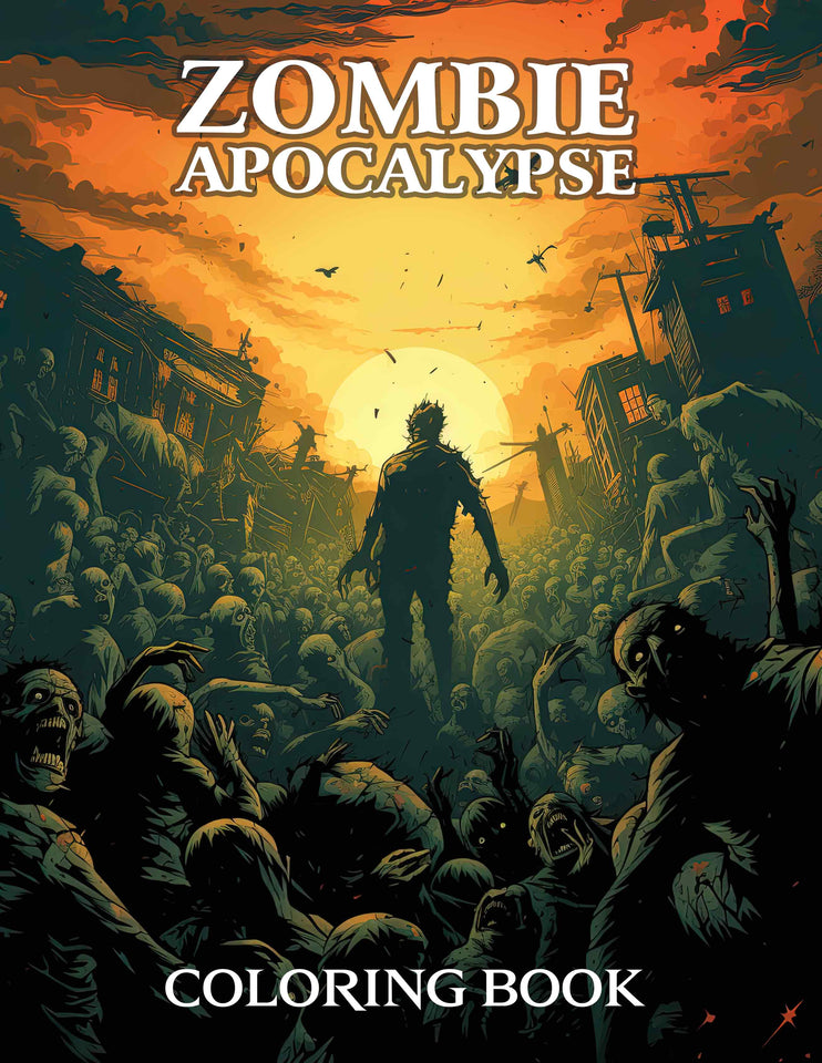 Zombie Apocalypse 30 Pages Printable Coloring Book