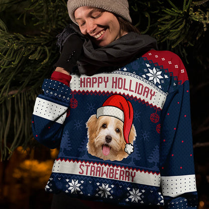 Merry Christmas Pet Photo Ugly Christmas Sweatshirt - Christmas Gift For Pet Lovers, Pet Lovers