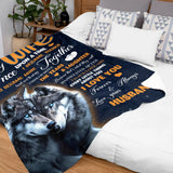 Personalized Wife Blanket From Husband – Wolf Couple Romantic Gift
