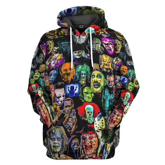 3D Horror Collection Characters All Over Print Unisex Hoodie