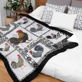 Rooster Blanket – Farmhouse Chicken Patchwork Throw