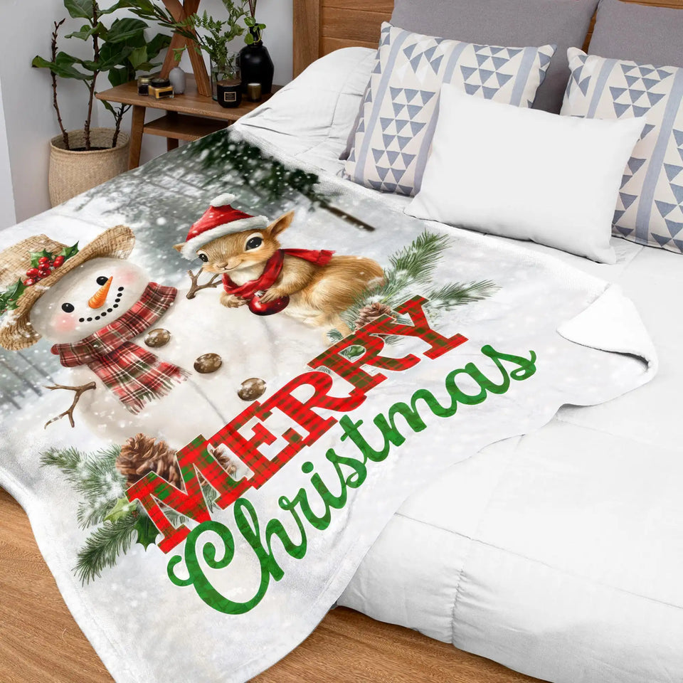 Merry Christmas Red Truck Blanket – Rustic Buffalo Plaid Holiday Throw (Copy)