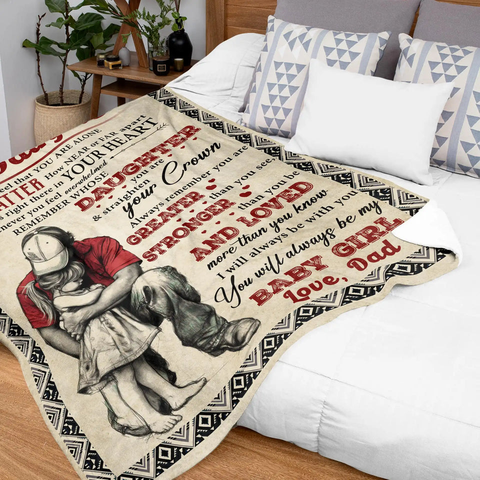 Personalized Daughter Blanket From Dad – Never Feel Alone Gift