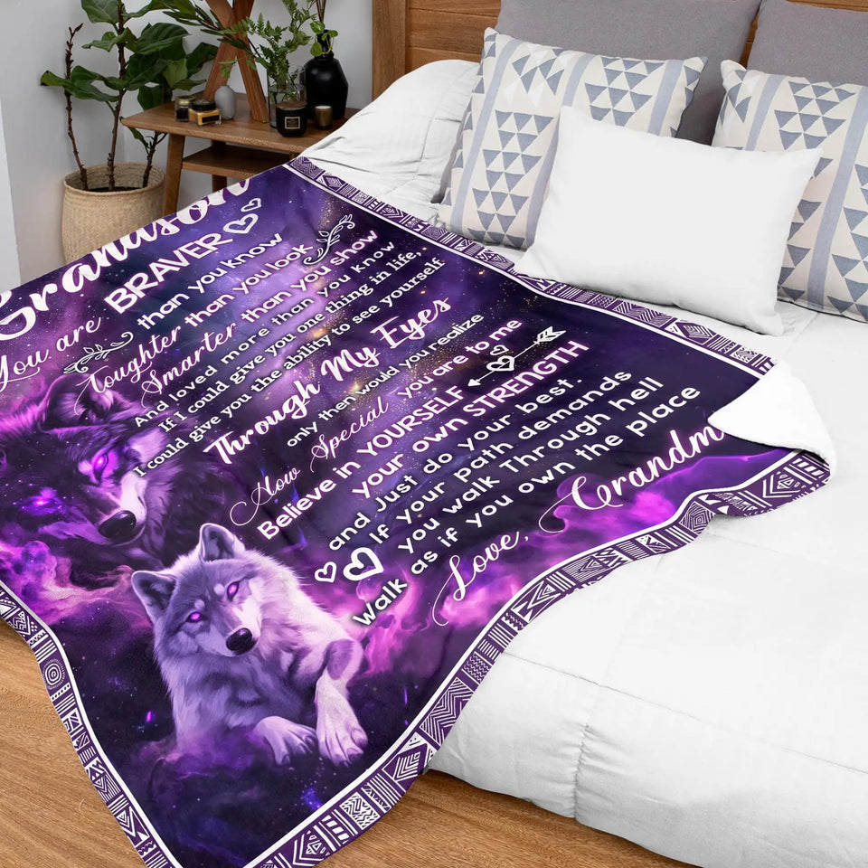 Personalized Grandson Blanket – Custom Name Gift from Grandma