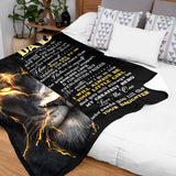 Personalized Dad Blanket From Daughter – Lion Inspirational Gift