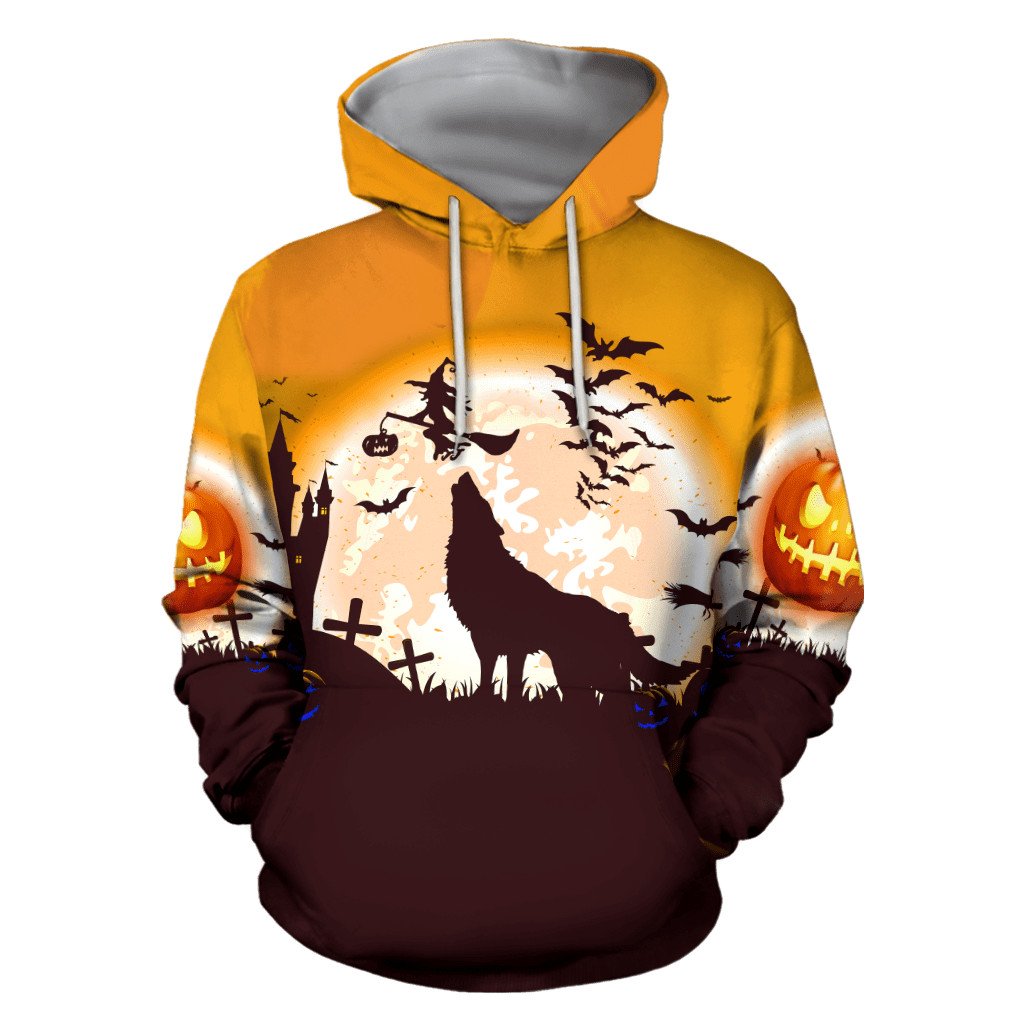 Halloween Wolf All Over Print Unisex Hoodie