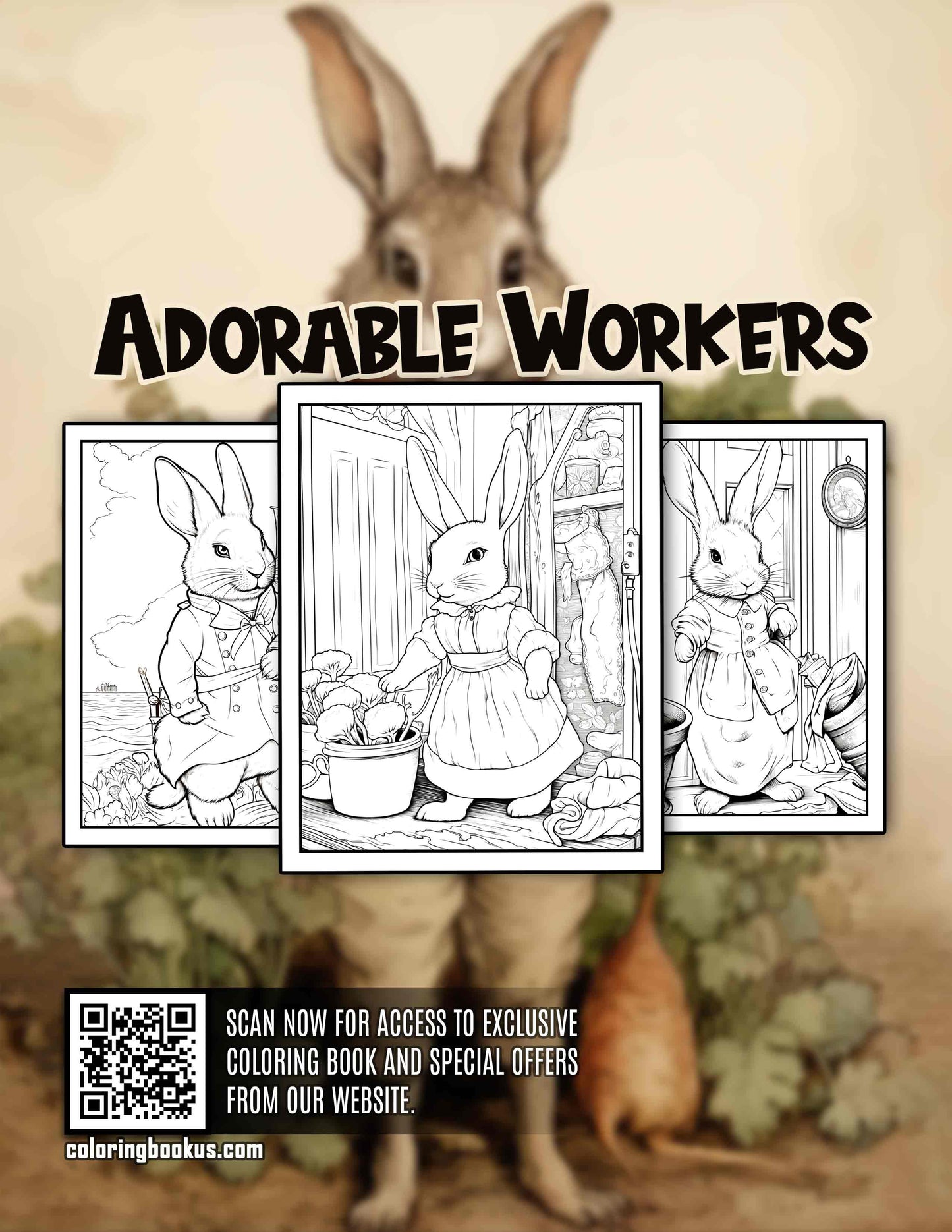 Adorable Workers 30 Pages Printable Coloring Book