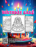 Birthday Cake 30 Pages Printable Coloring Book