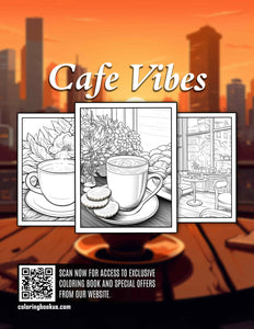 Cafe Vibes 30 Pages Printable Coloring Book