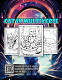 Cat In Multiverse 30 Pages Printable Coloring Book