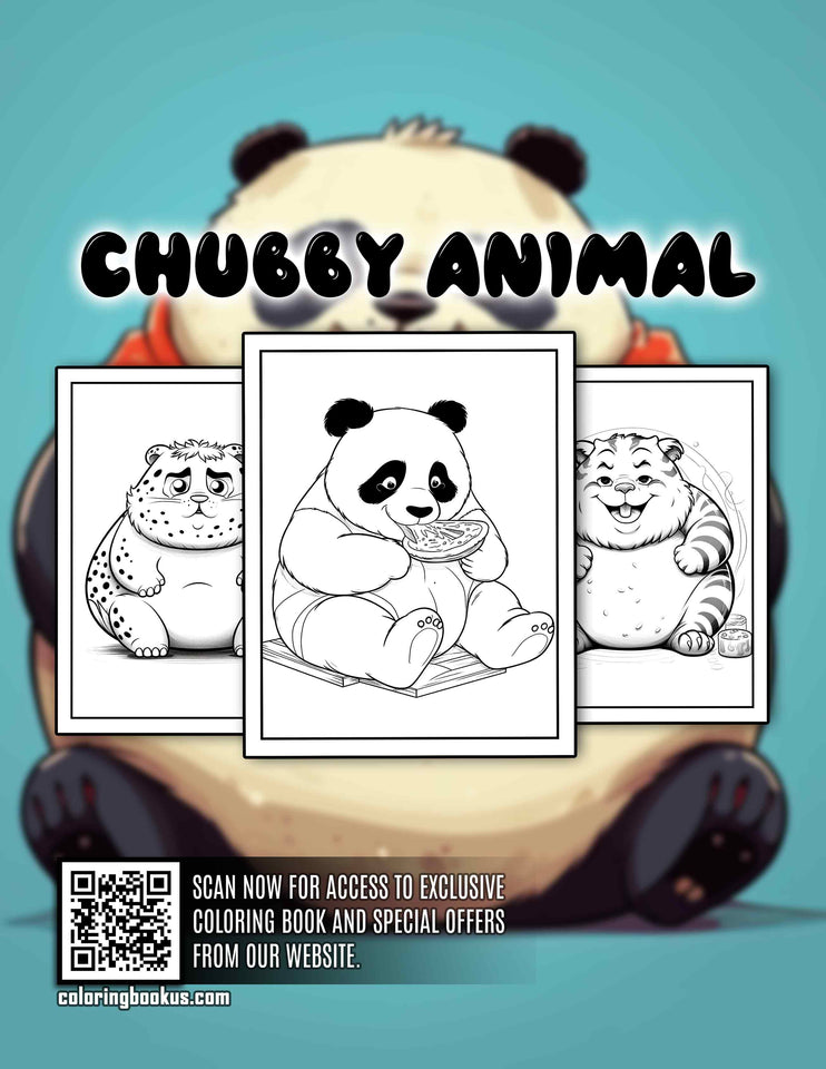 Chubby Animal 30 Pages Printable Coloring Book