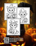 Cute Spooky Halloween Cat 30 Pages Printable Coloring Book