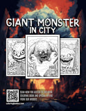 Giant Monster In City 30 Pages Printable Coloring Book