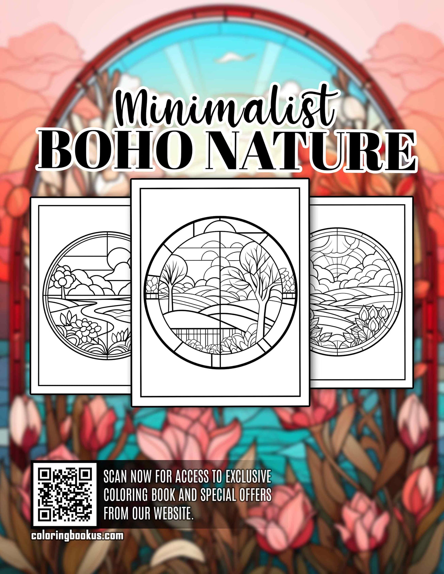 Minimalist Boho Nature 30 Pages Printable Coloring Book