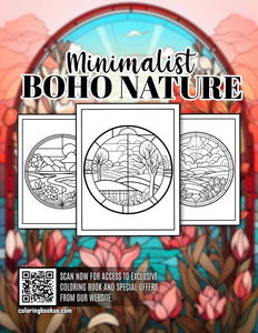 Minimalist Boho Nature 30 Pages Printable Coloring Book