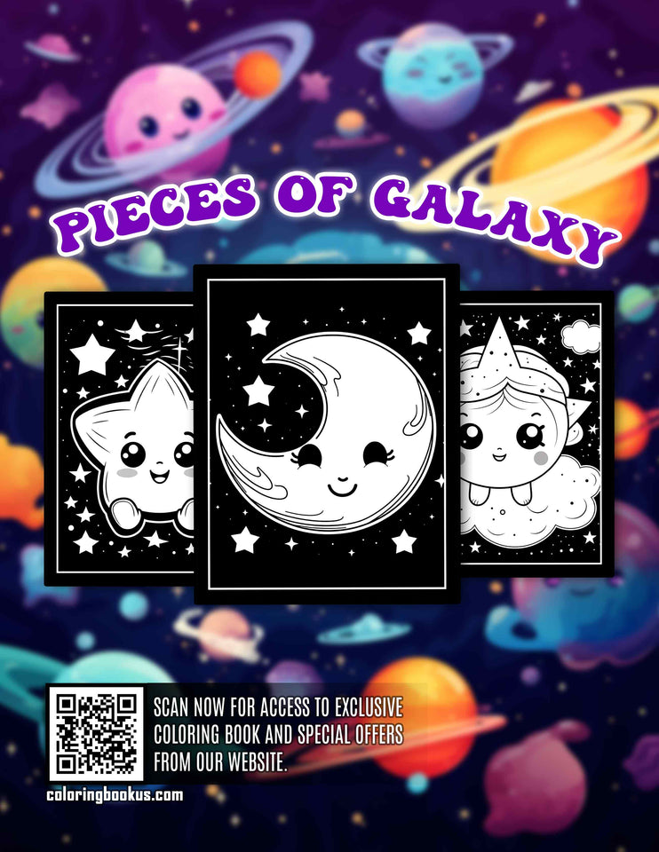 Pieces Of Galaxy 30 Pages Printable Coloring Book