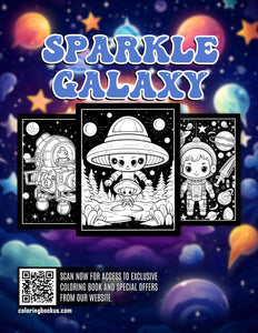 Sparkle Galaxy 30 Pages Printable Coloring Book