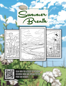 Summer Breath 30 Pages Printable Coloring Book