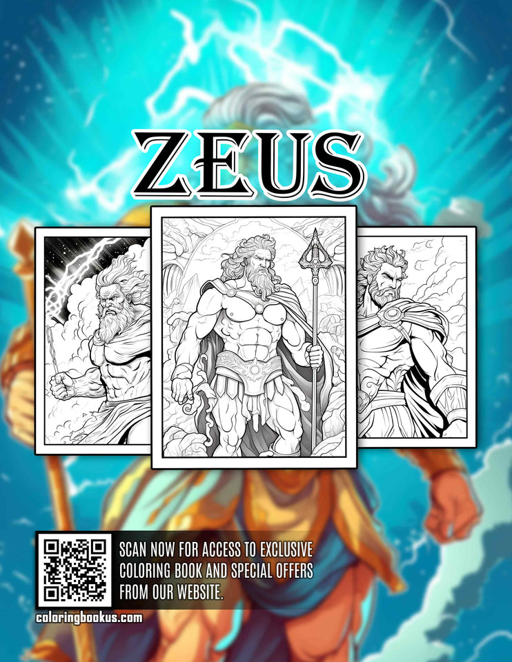 Zeus 30 Pages Printable Coloring Book