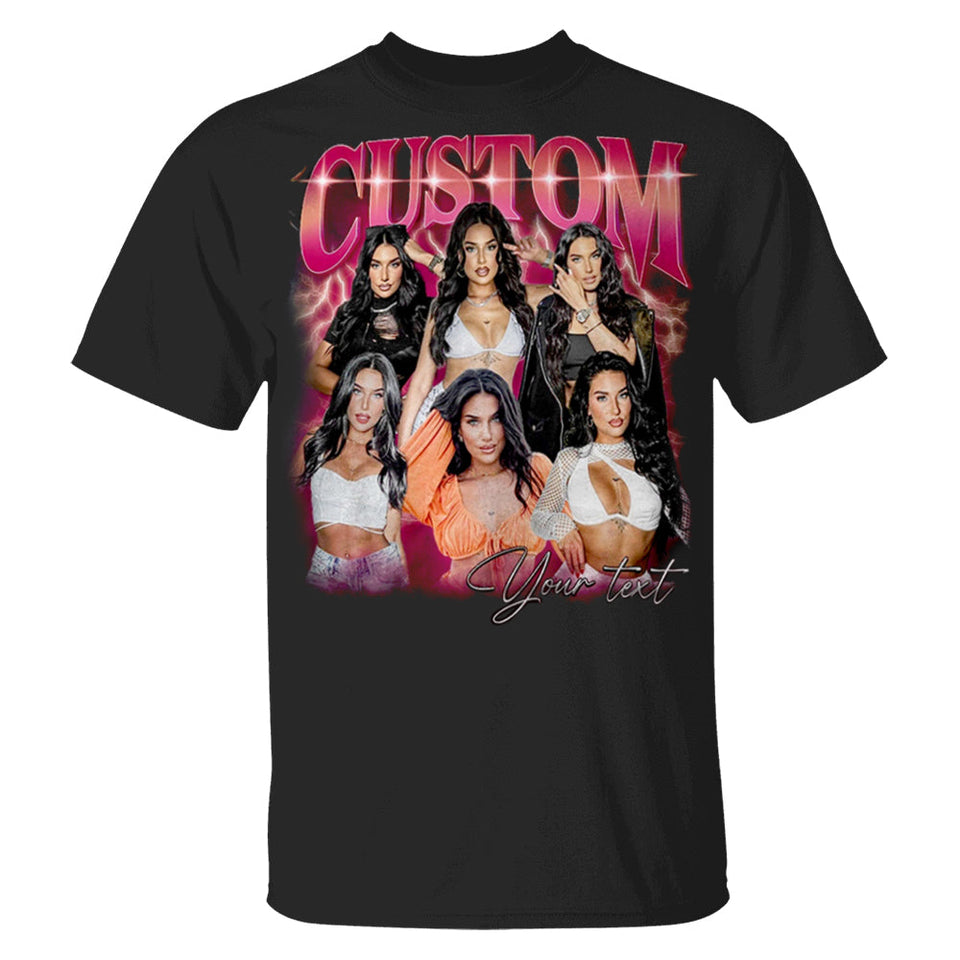 Custom Vintage Photo T-Shirt, Personalized Unisex Tshirt Gift for Girlfriend & Boyfriend