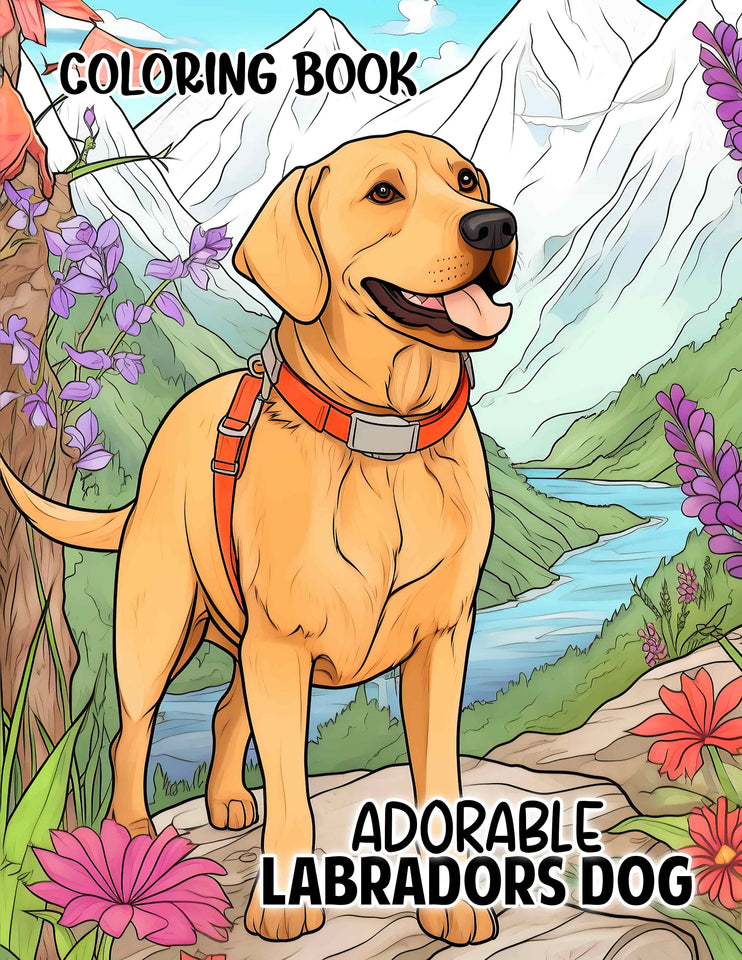 Adorable Labradors Dog 30 Pages Printable Coloring Book