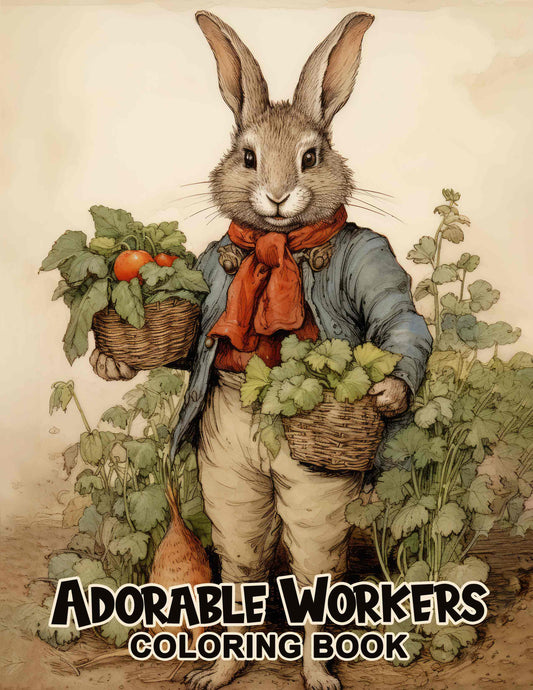 Adorable Workers 30 Pages Printable Coloring Book