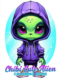 Chibi Cute Alien 30 Pages Printable Coloring Book