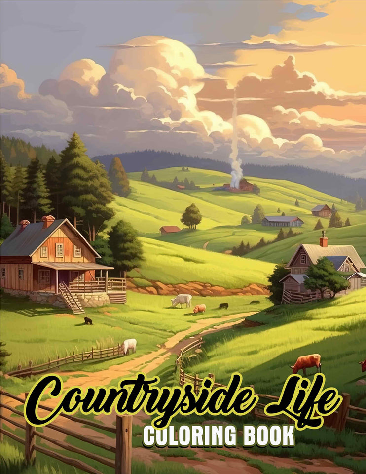 Countryside Life 30 Pages Printable Coloring Book