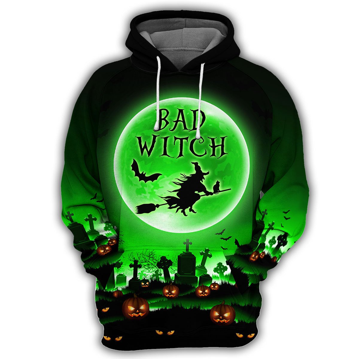 Bad Witch Halloween All Over Print Unisex Hoodie