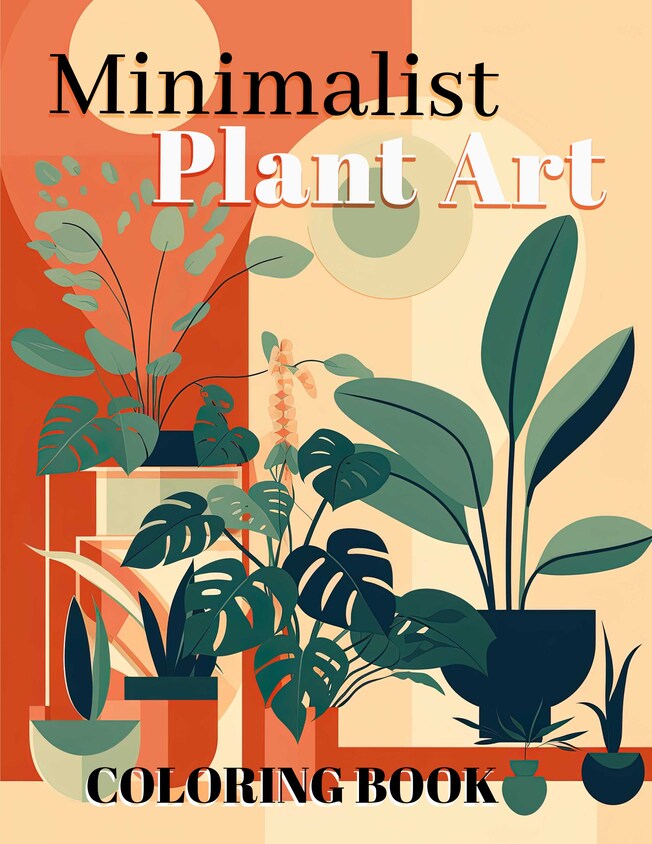 Minimalist Plant Art 30 Pages Printable Coloring Book