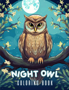 Night Owl 30 Pages Printable Coloring Book