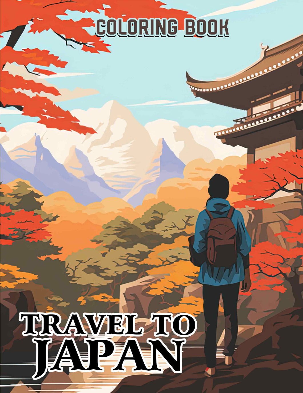 Travel to Japan 30 Pages Printable Coloring Book