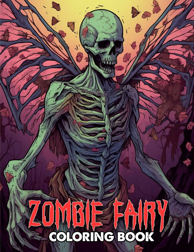 Zombie Fairy 30 Pages Printable Coloring Book