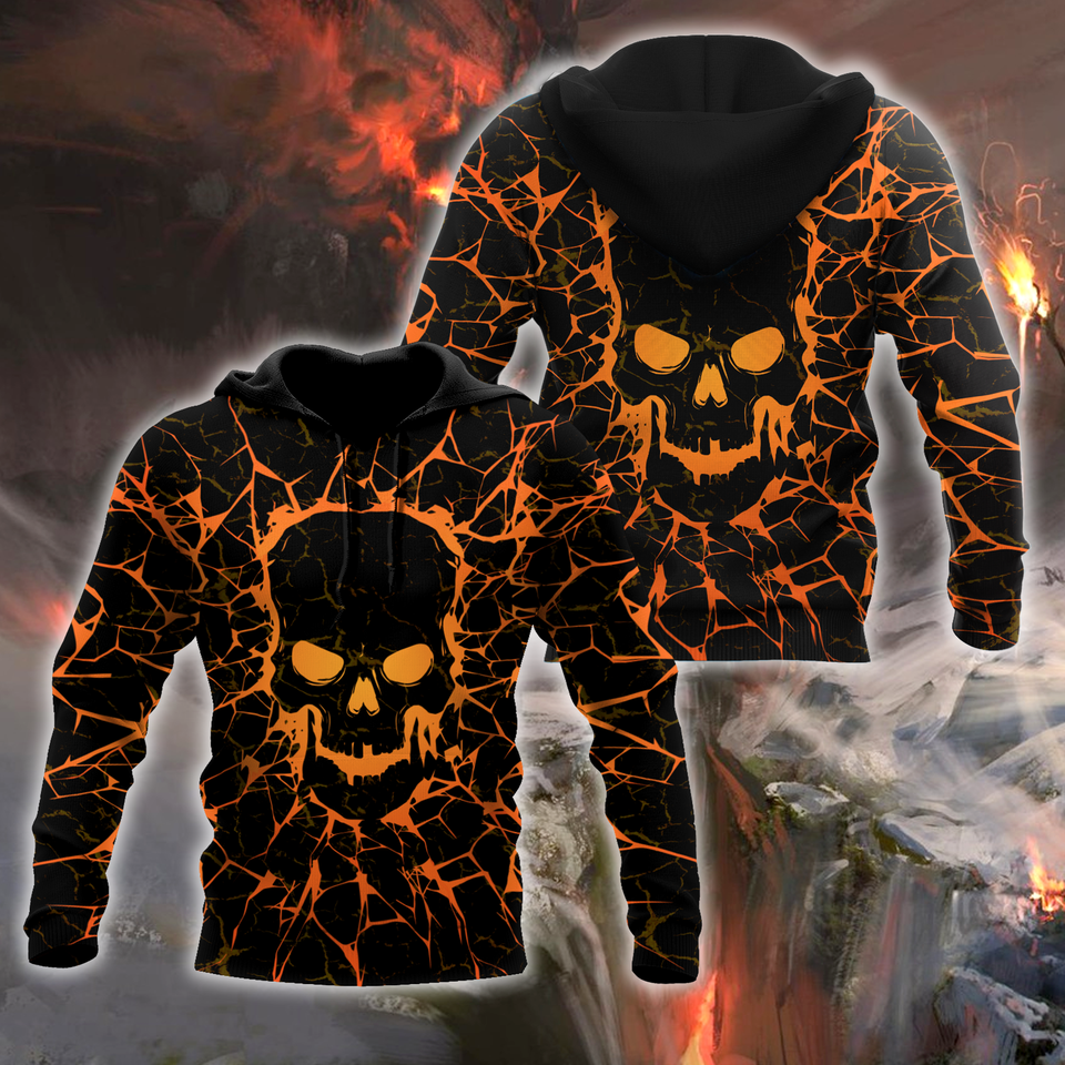 Unisex Hoodie All Over Print Skull Gifts Thunder Skull All Over Printed Unisex Hoodie