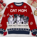 Cat Dad/Mom Winter Photo - Personalized Custom Photo Ugly Sweatshirt - Christmas Gift For Pet Lovers, Pet Lovers