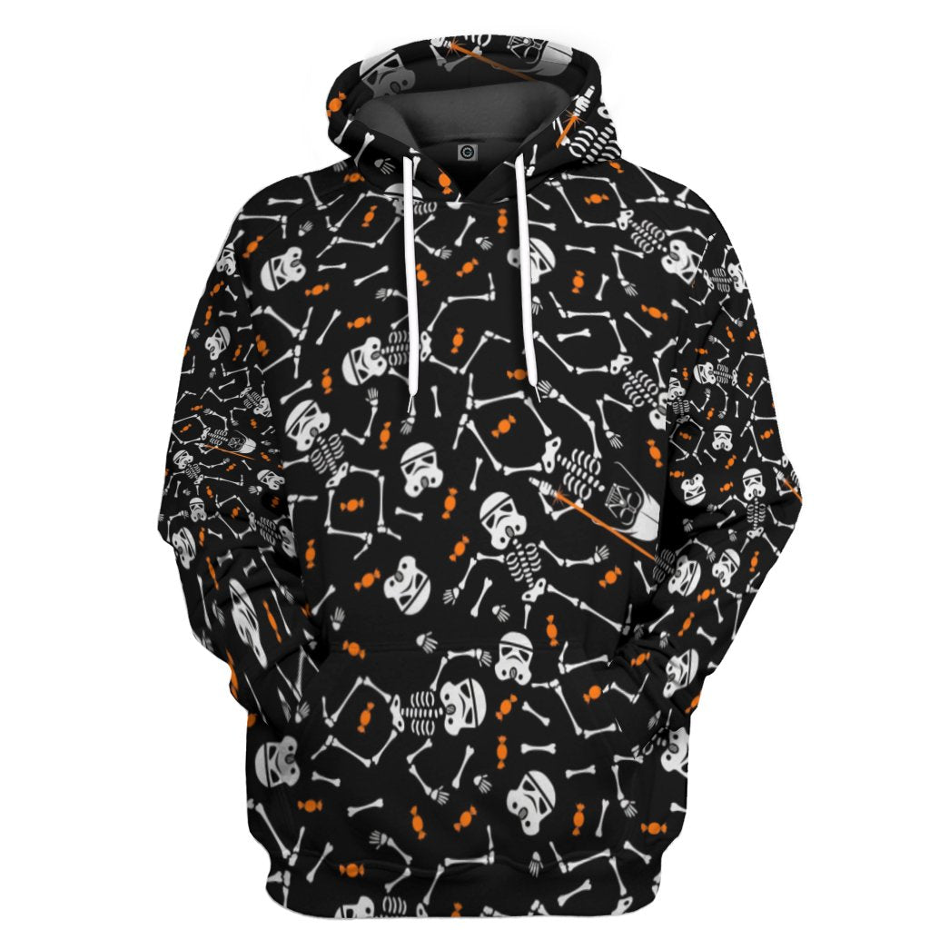 3D SW Halloween Skeleton Stormtrooper All Over Print Unisex Hoodie