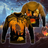 Beautiful All Over Printed Halloween Camping Big Foot Hoodie