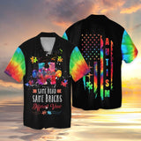 4th Of July Independence Day American Autism Same Road Same Bricks Different View Graphic Print Short Sleeve 