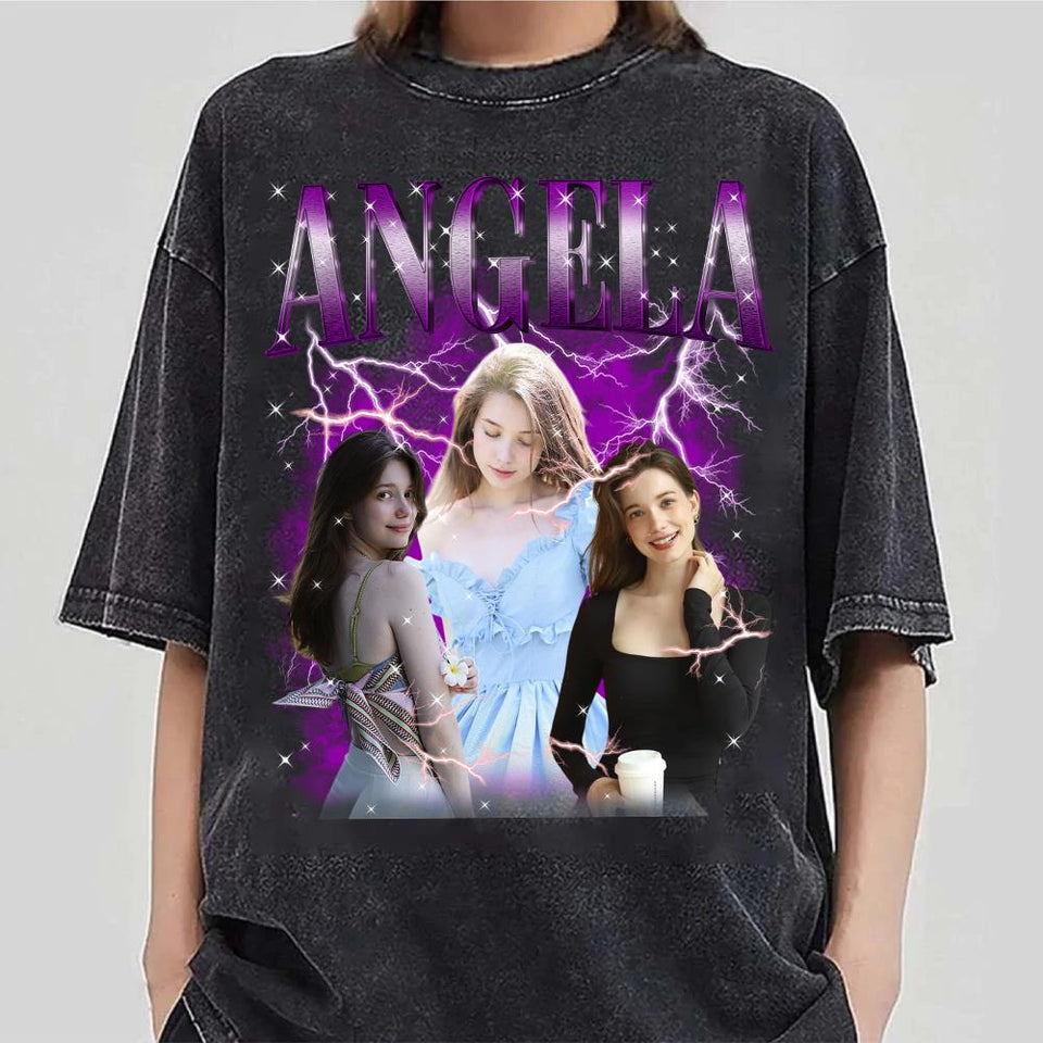 Custom Face T-Shirt for Girlfriend Boyfriend, Personalized Vintage Shirts