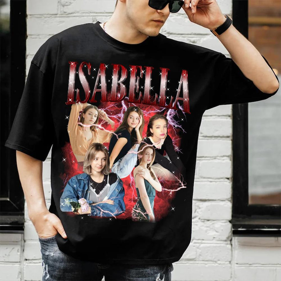 Custom Bootleg Rap Tee Shirt for Boyfriend Girlfriend Custom Face Tshirt Vintage Graphic Shirt