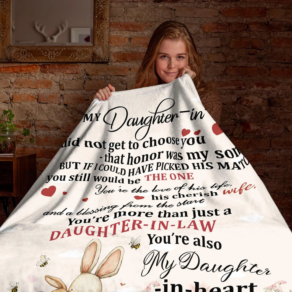 Personalized Daughter-in-Law Blanket, Custom Name Gift from Mother-in-Law