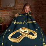 Personalized Couple Blanket – Custom Names & Anniversary Year Gift