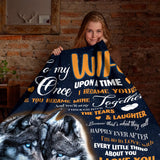 Personalized Wife Blanket From Husband – Wolf Couple Romantic Gift