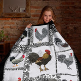 Rooster Blanket – Farmhouse Chicken Patchwork Throw