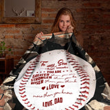 Personalized Son Baseball Blanket From Dad – Inspirational Sports Gift