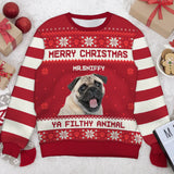 Merry Christmas Ya Filthy Animal - Personalized Custom Unisex Ugly Sweatshirt All-Over-Print Upload
