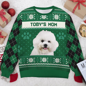 Im A Dog Mom - Personalized Custom Unisex Ugly Christmas Sweatshirt All-Over-Print Upload Image Gift